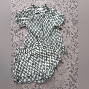 Cleobella Sage and White Checkered Set